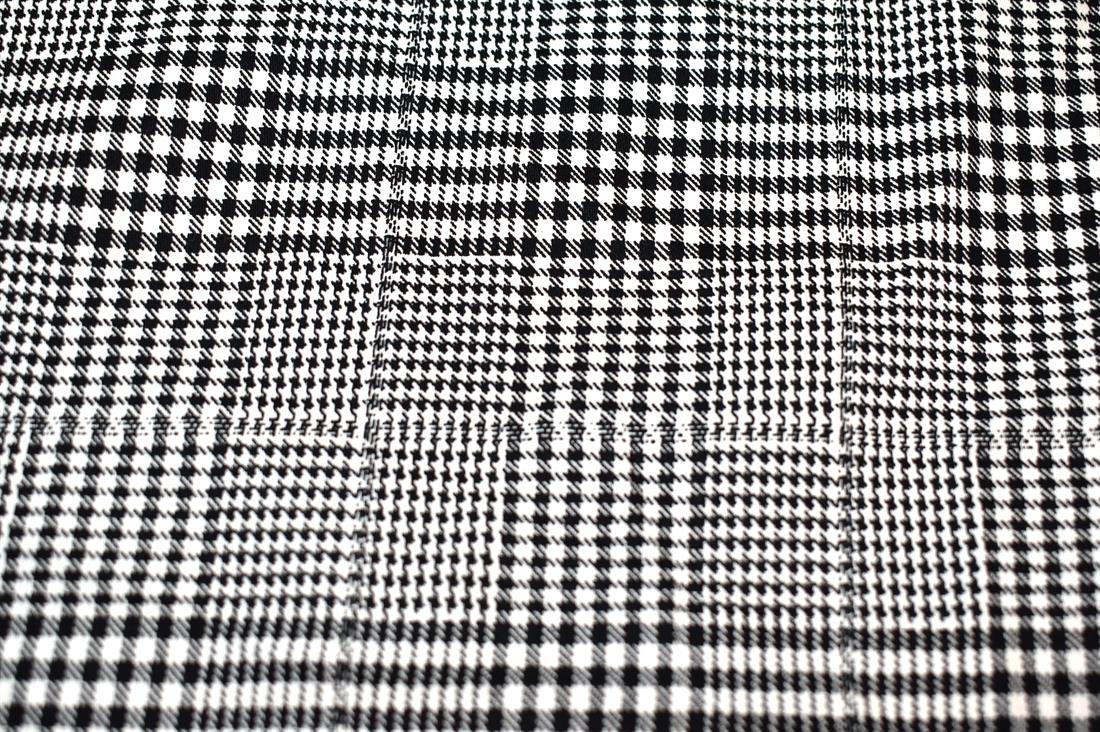 Grey & Black Heavy Poly Jacquard, Tartan Check Print Design