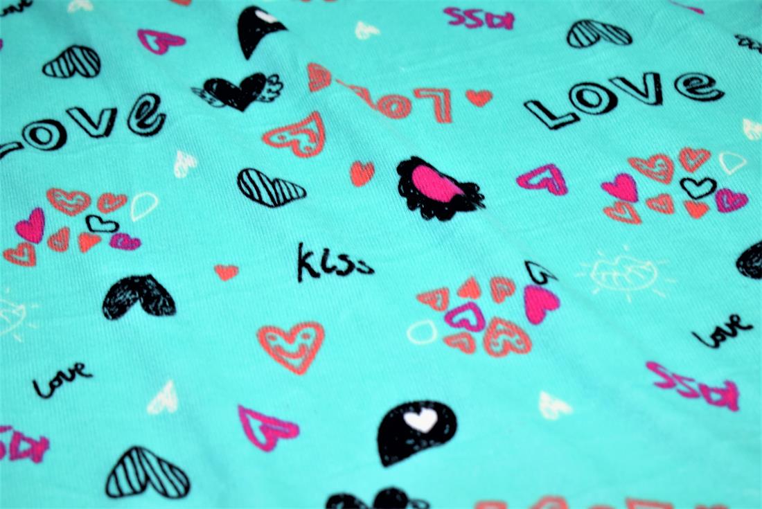 Printed Soft Stretch Jersey, Kiss Designs