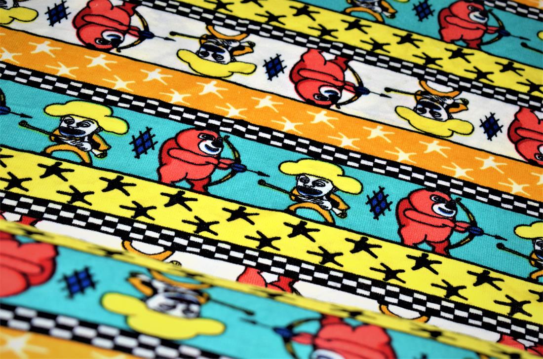 Yellow & Green Hunter & Bear Mexican Style Super Soft Printed Stretch…