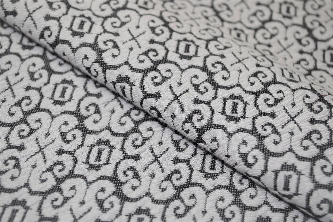 Light Grey & Cream Printed Jersey Fabric