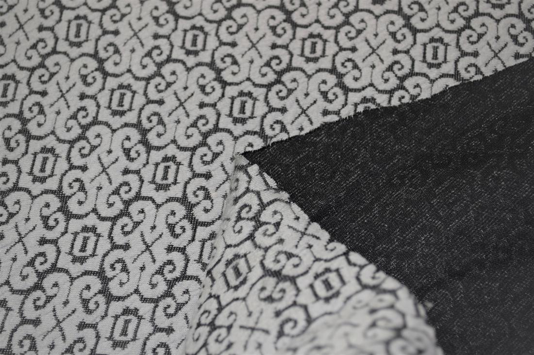 Light Grey & Cream Printed Jersey Fabric