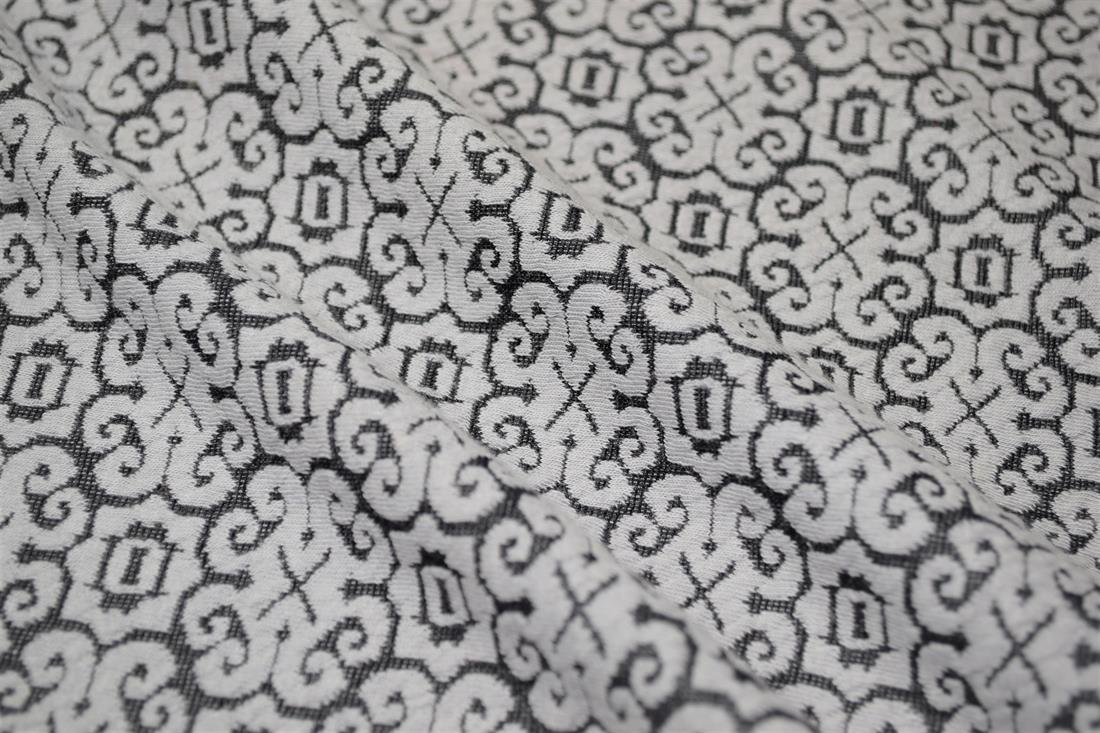 Light Grey & Cream Printed Jersey Fabric