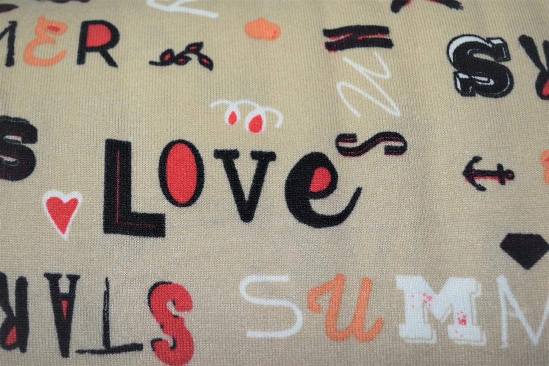 Cream Printed Jersey Cashmere Fabric