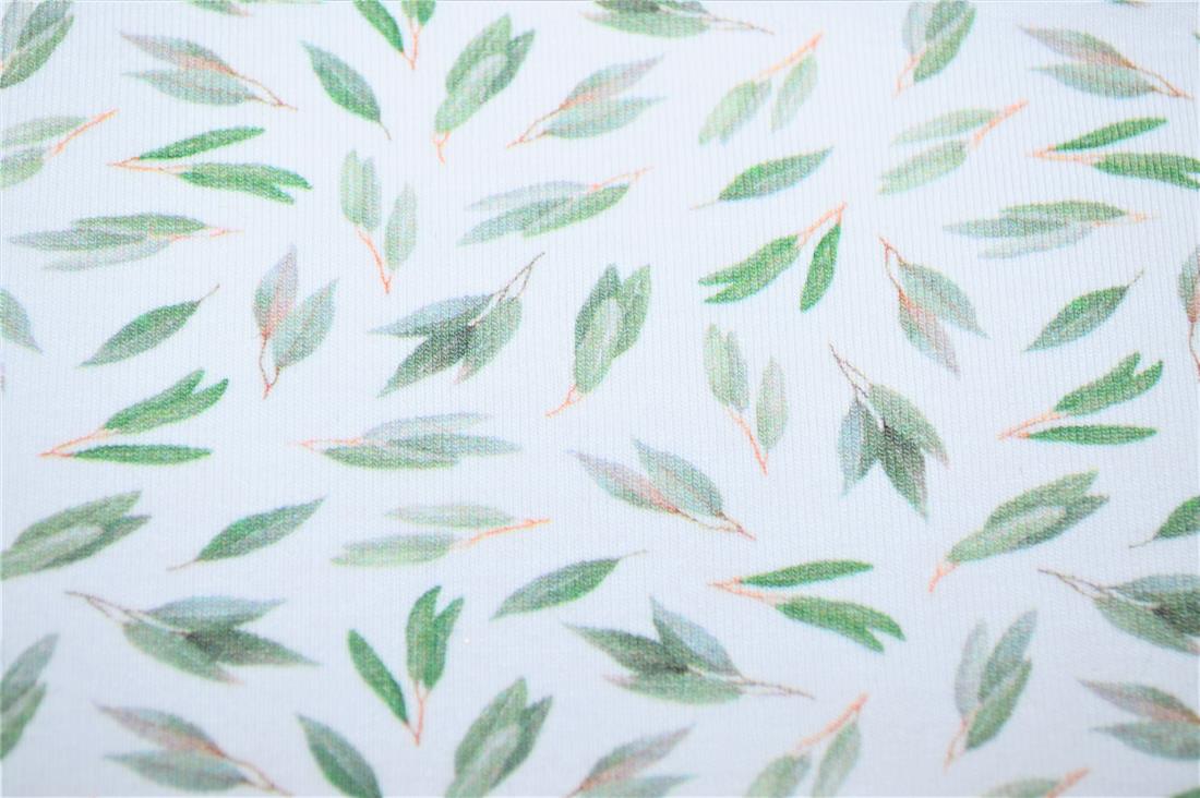 White & Green Printed Cotton Jersey