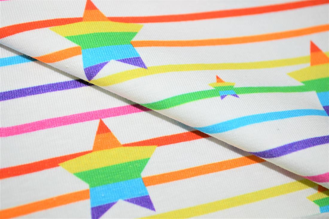 Rainbow Printed Cotton Jersey