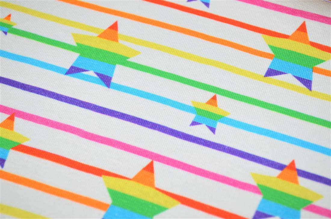 Rainbow Printed Cotton Jersey