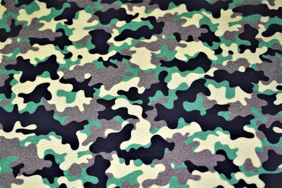 Army Green Camouflage Printed Jersey