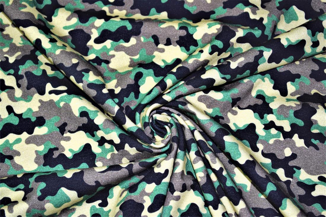 Army Green Camouflage Printed Jersey