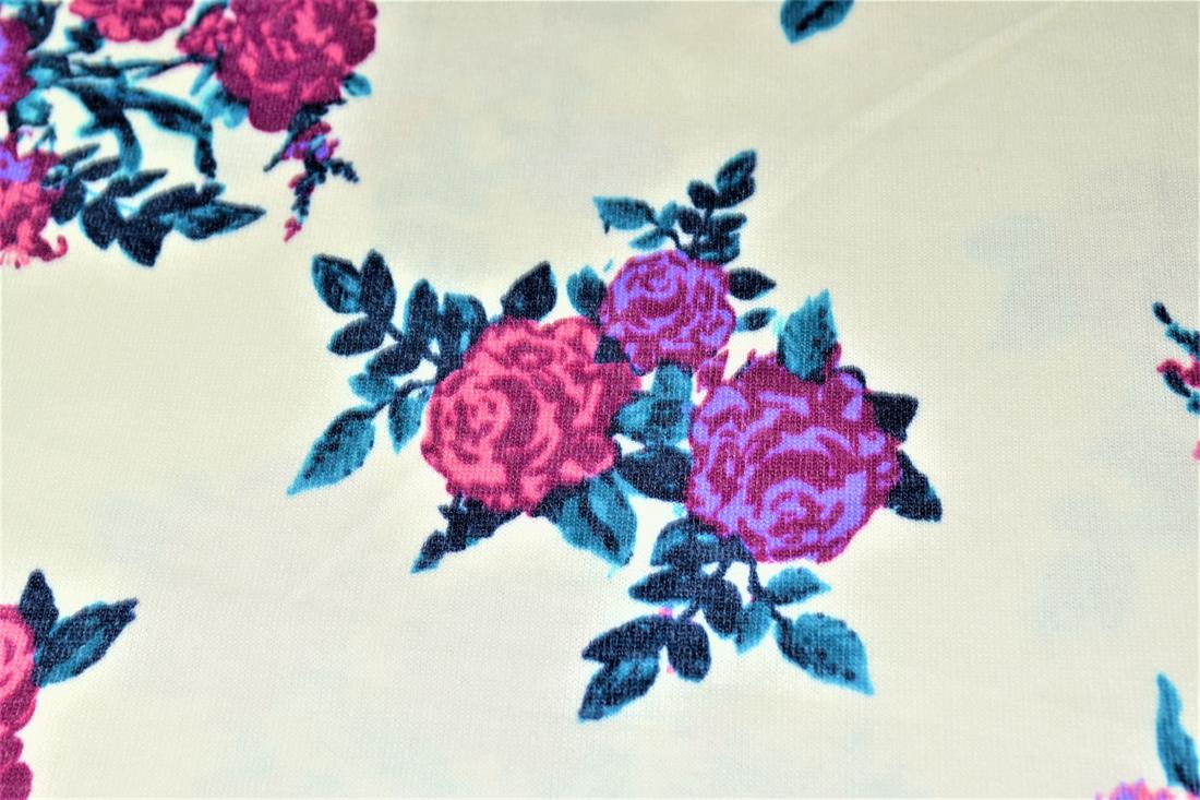 Cream & Mauve Printed Jersey Fabric