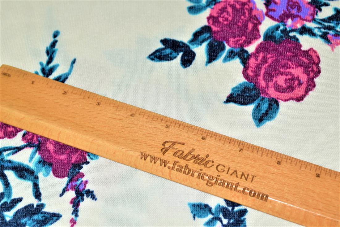 Cream & Mauve Printed Jersey Fabric