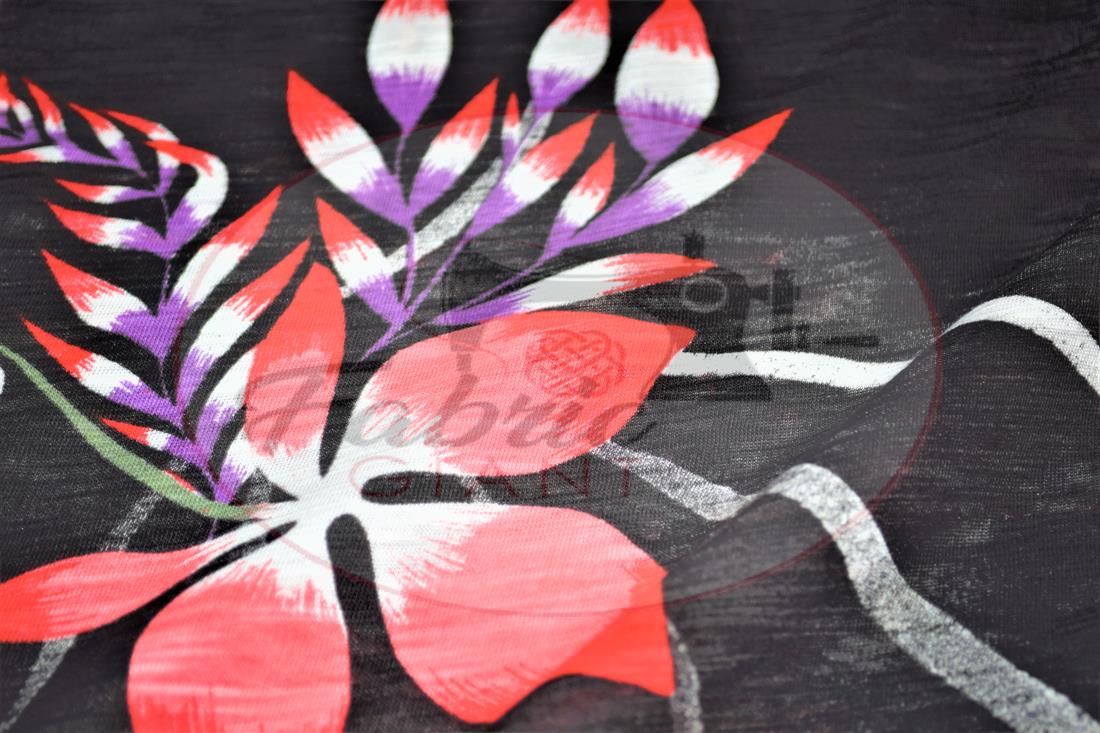 Black Printed Jersey Fabric