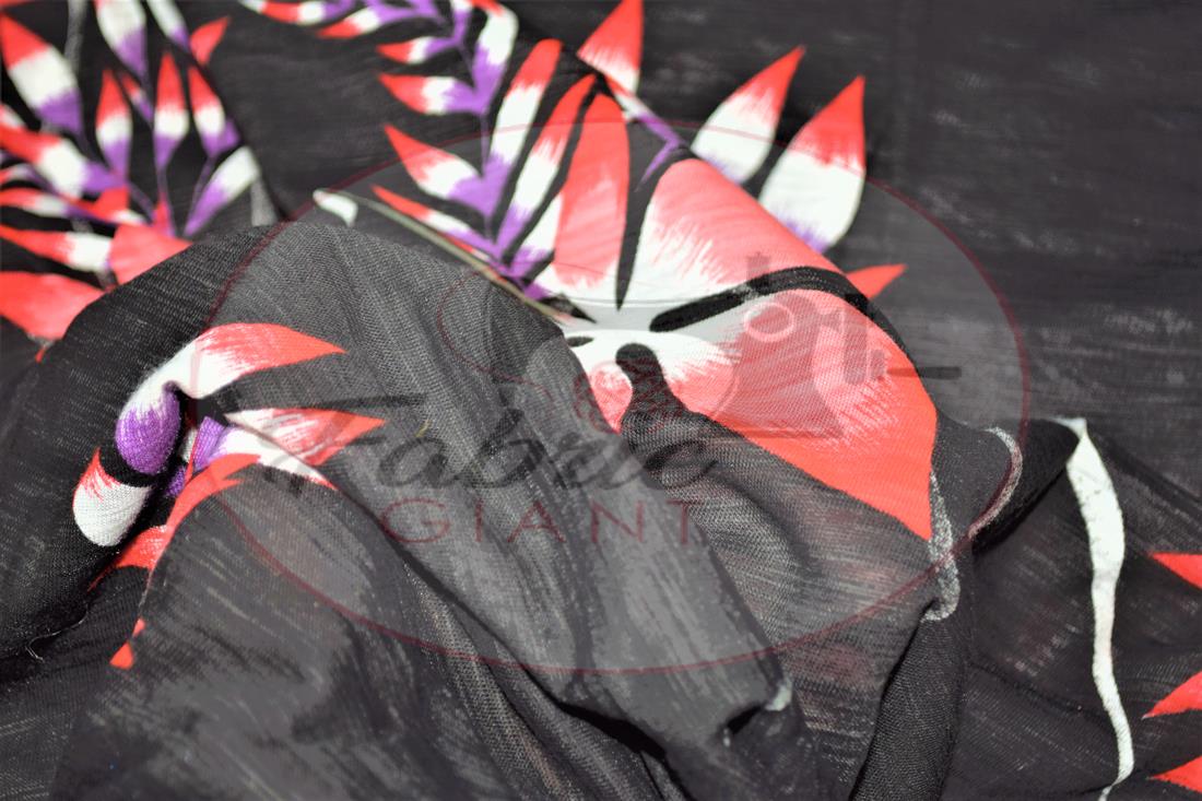 Black Printed Jersey Fabric