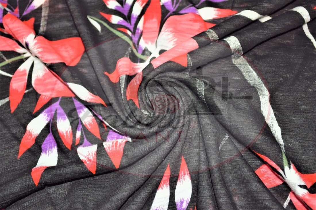 Black Printed Jersey Fabric