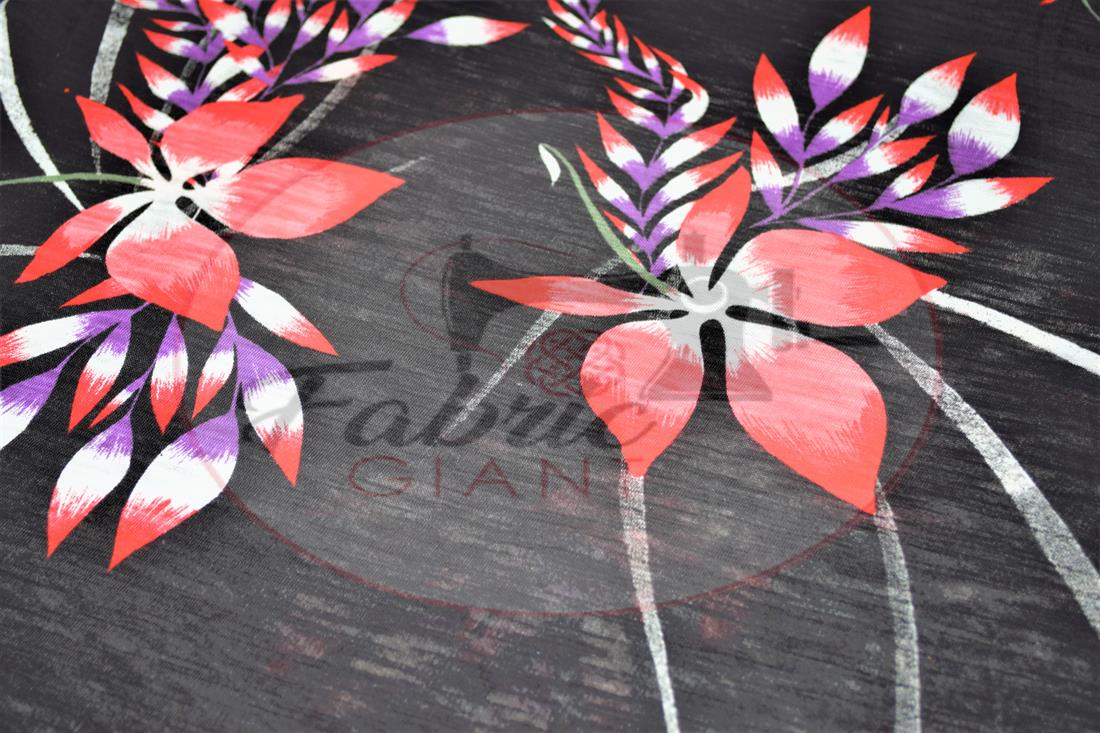 Black Printed Jersey Fabric