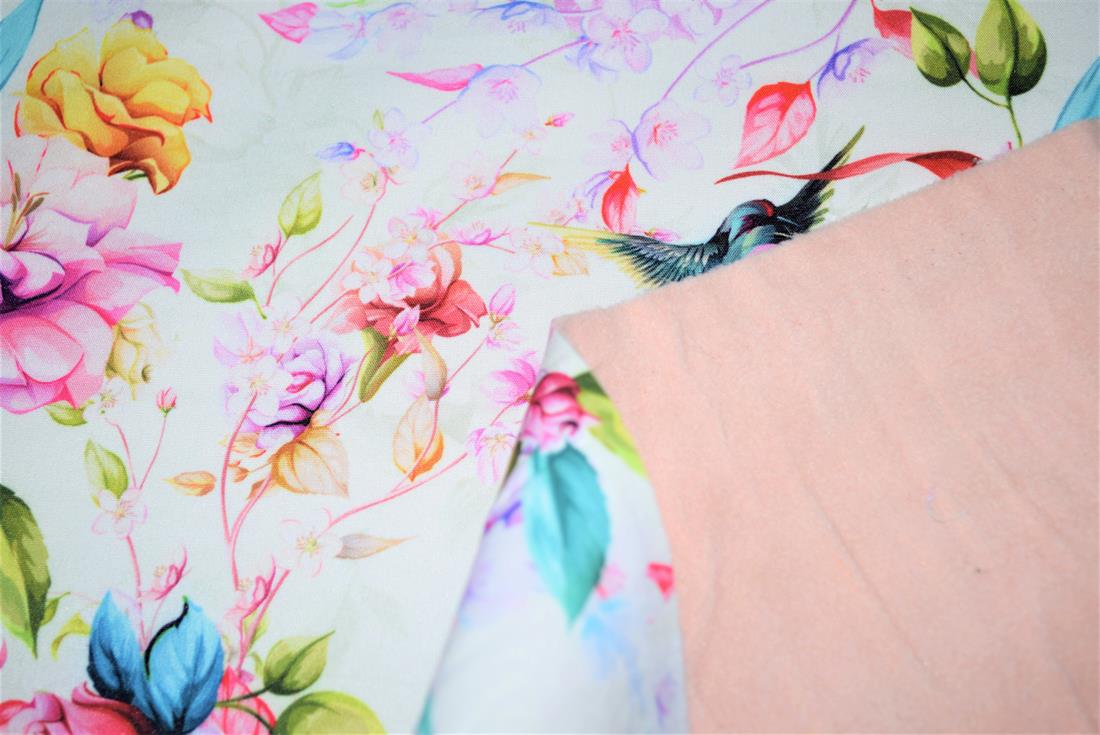White Little Johnny Geometric Floral Soft Shell Fabric