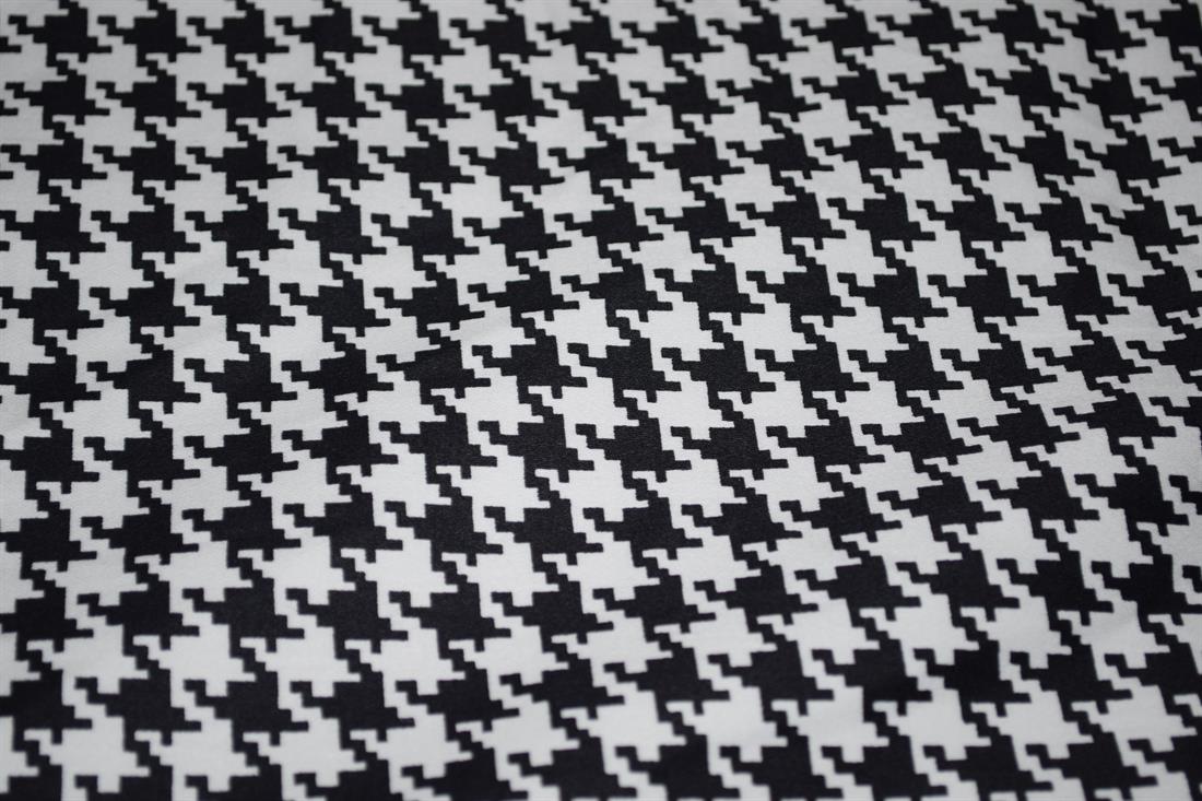 Black & White Cotton Sateen Stretch Printed Jersey Fabric