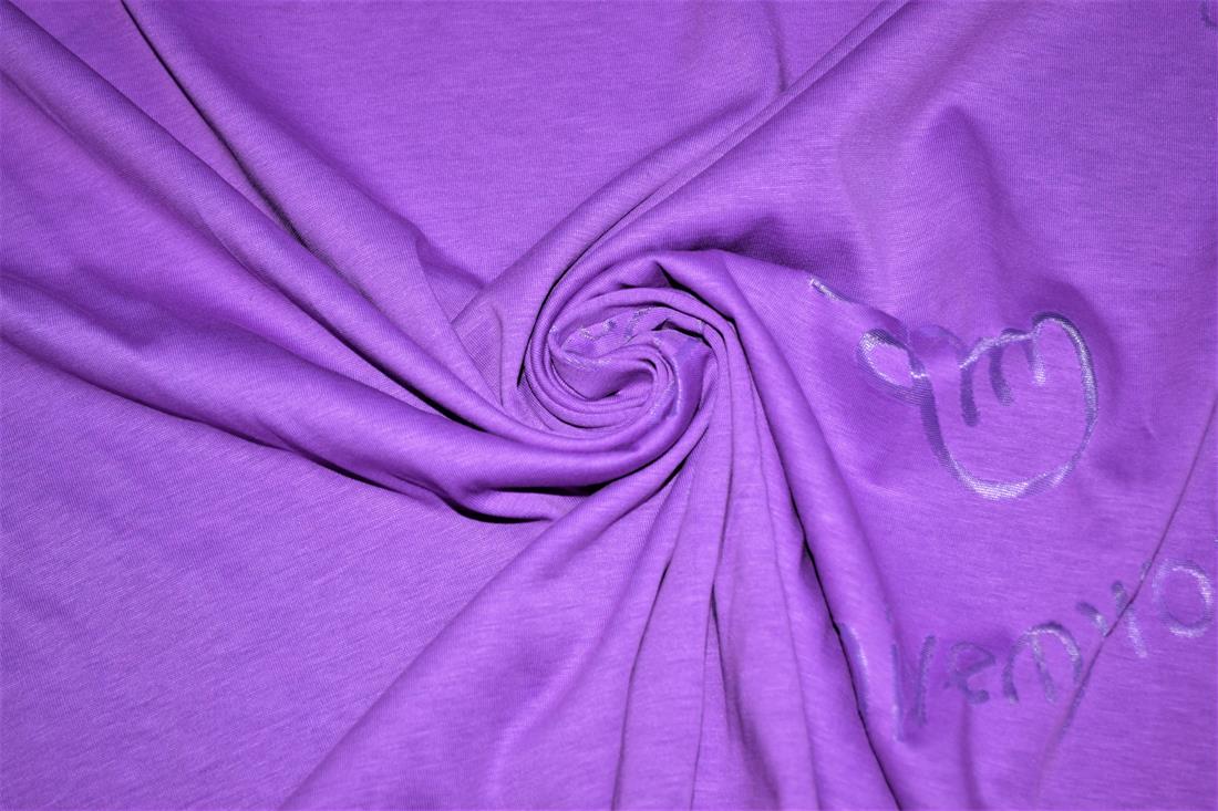 Purple Printed Jersey Fabric