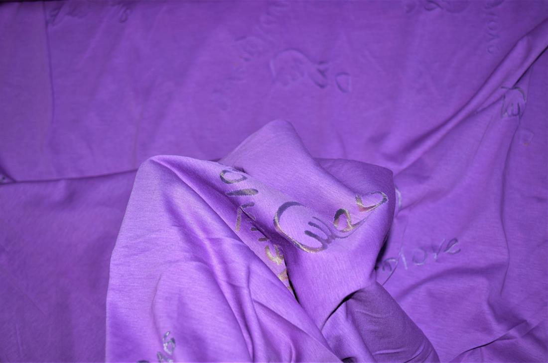 Purple Printed Jersey Fabric