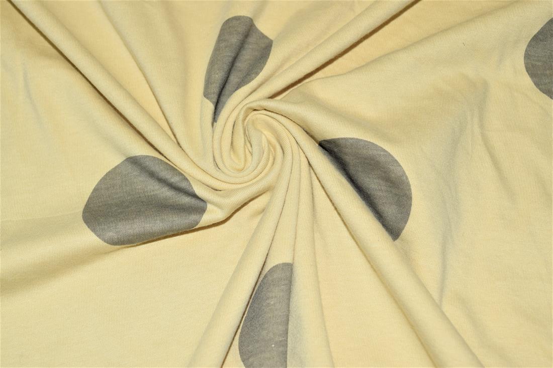 Beige Printed Jersey Fabric