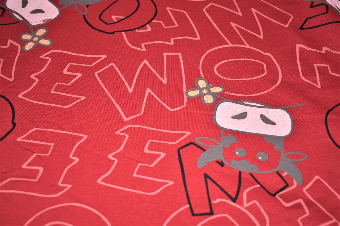 Maroon Printed Jersey Fabric