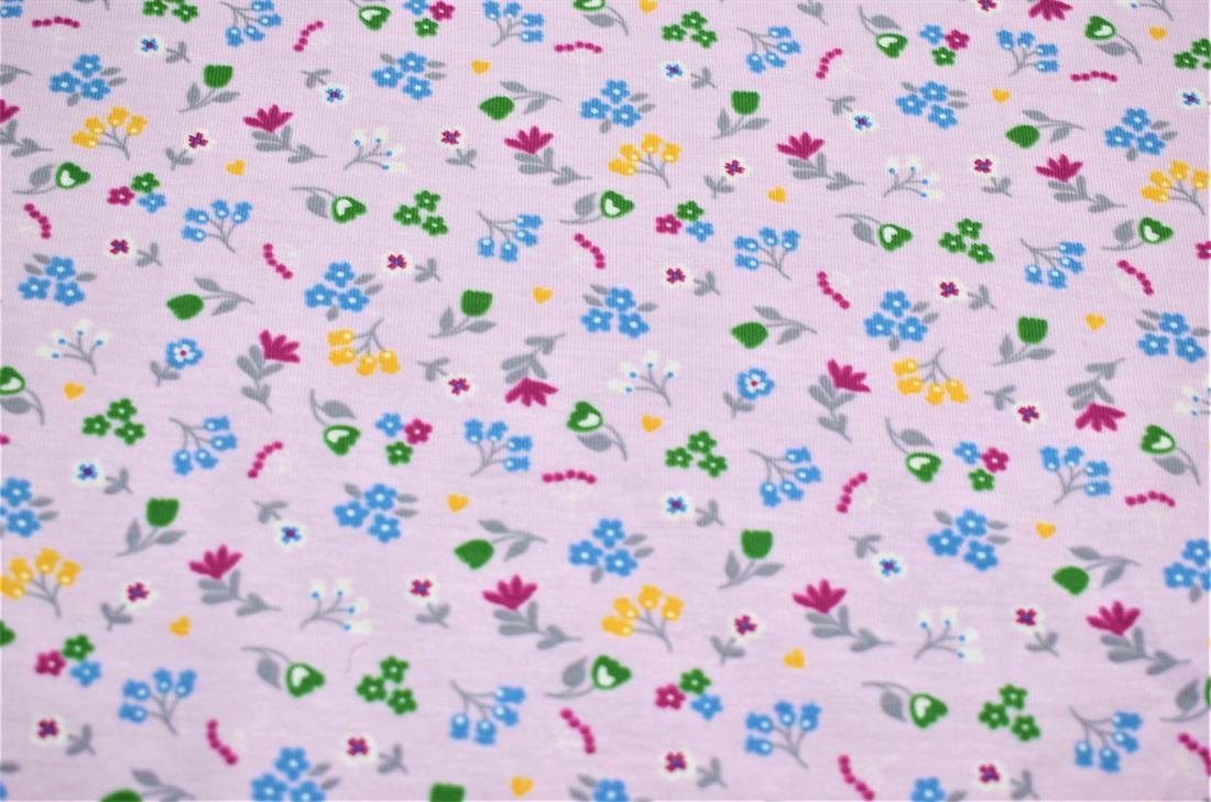 Baby Pink Dainty Flowers Cotton Jersey