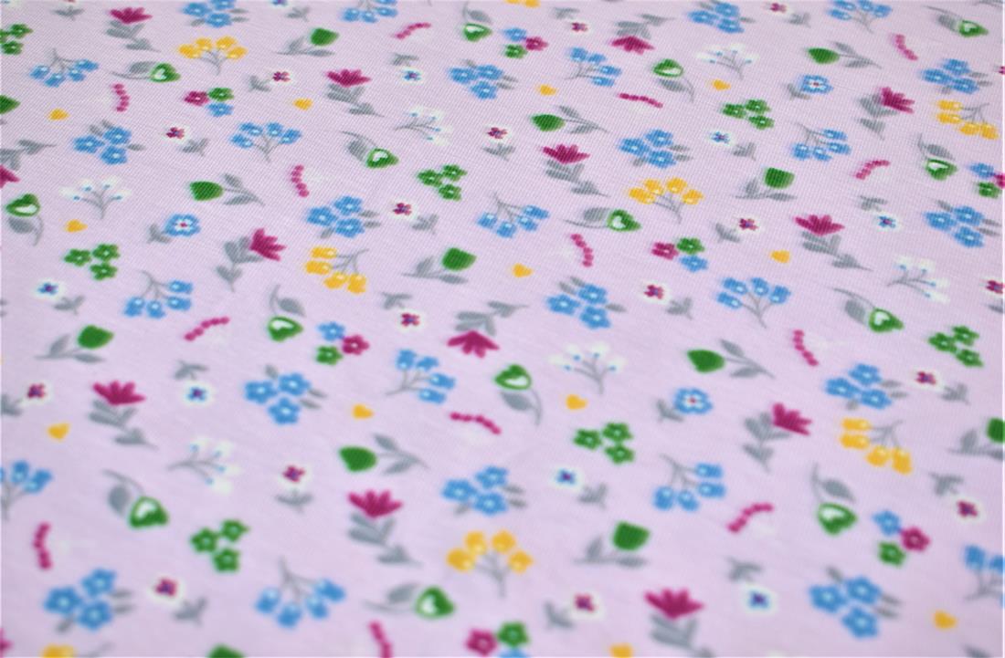 Baby Pink Dainty Flowers Cotton Jersey