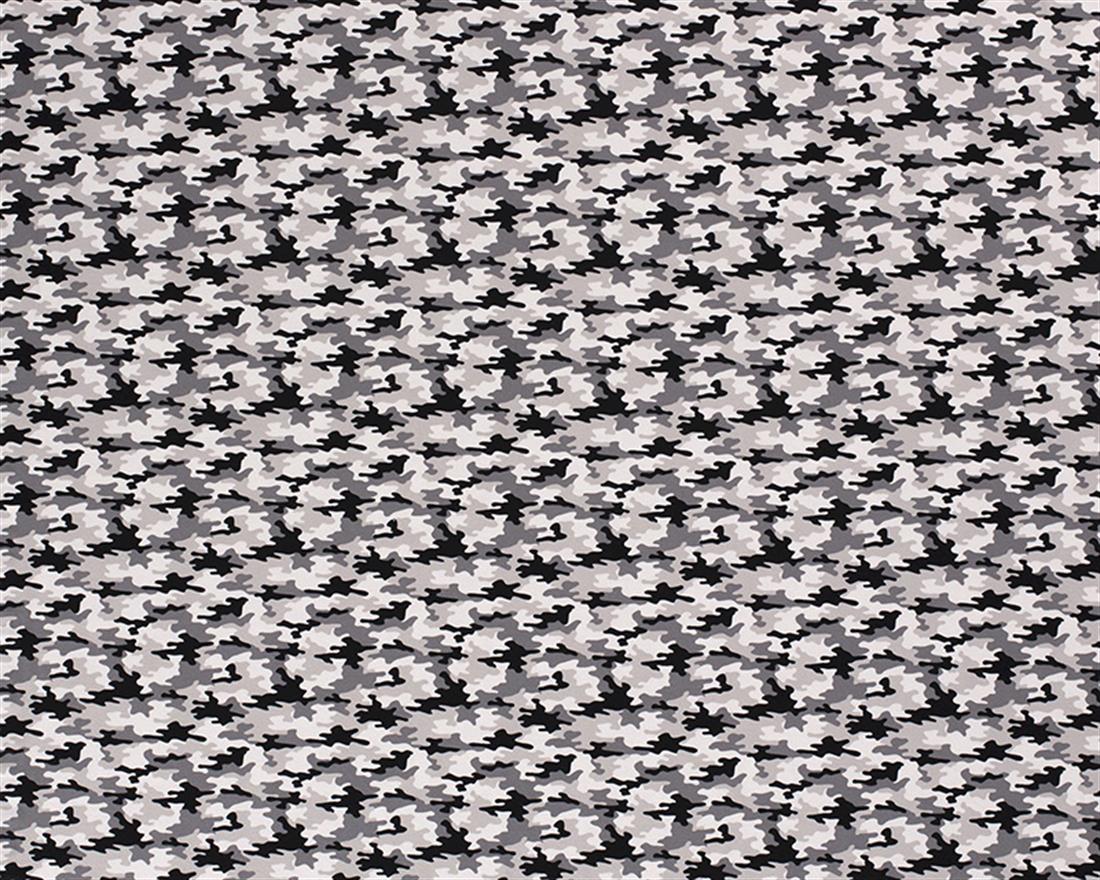 Grey Camouflage Cotton Jersey