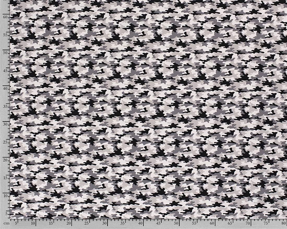 Grey Camouflage Cotton Jersey