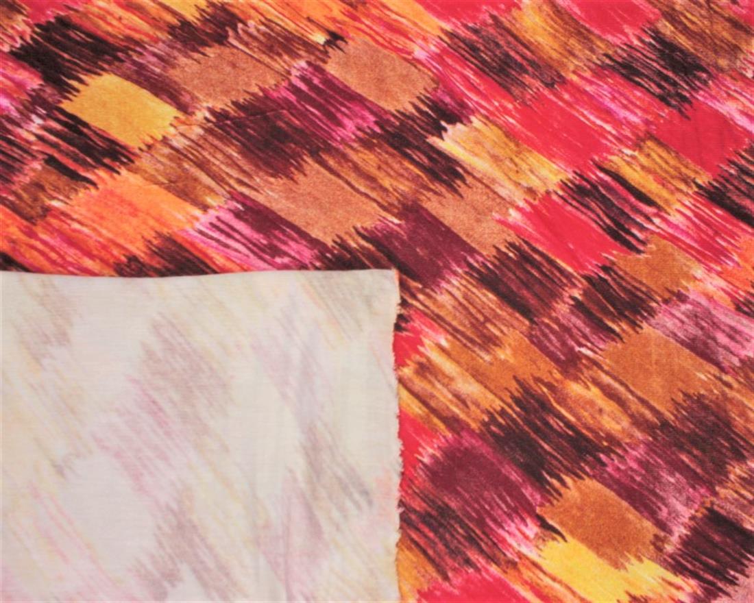 Pink Sketch Argyle Viscose Jersey