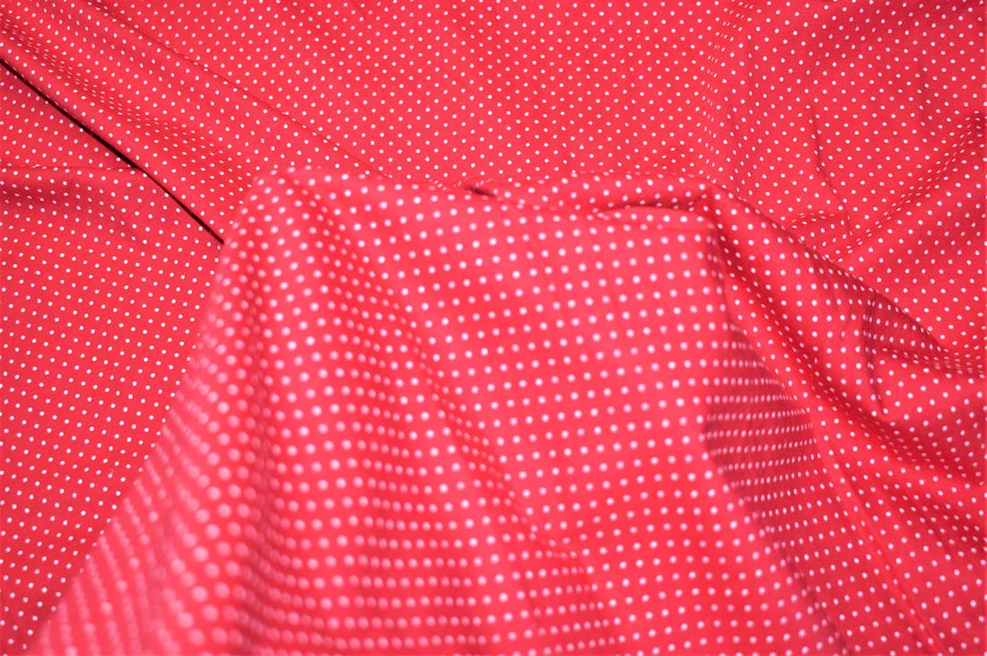 Red & White Printed Jersey Fabric