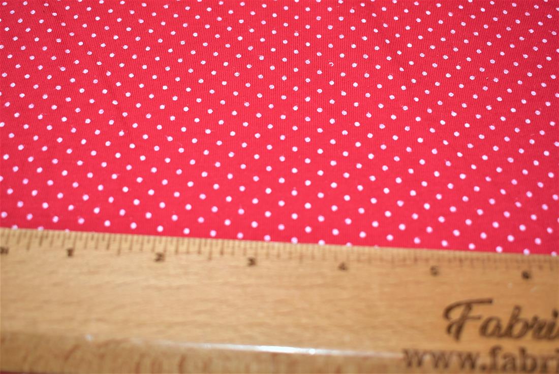 Red & White Printed Jersey Fabric