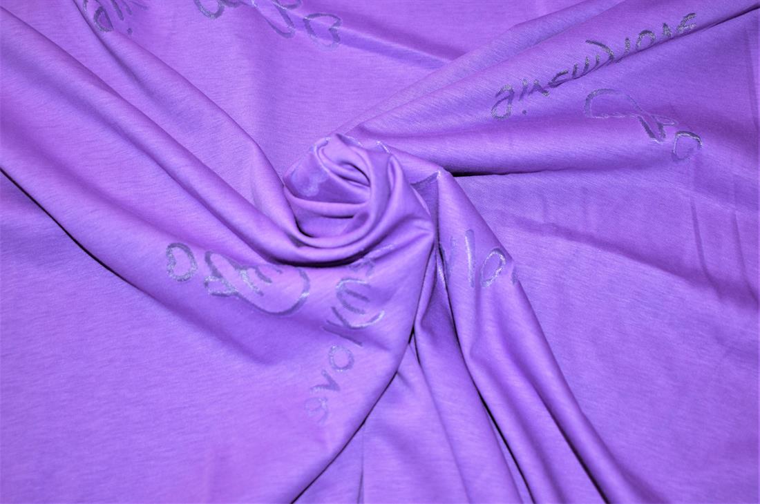 Purple Printed Jersey Fabric