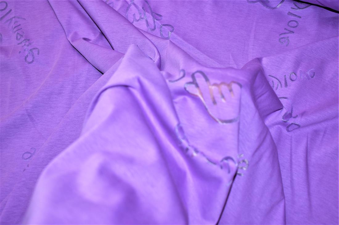 Purple Printed Jersey Fabric