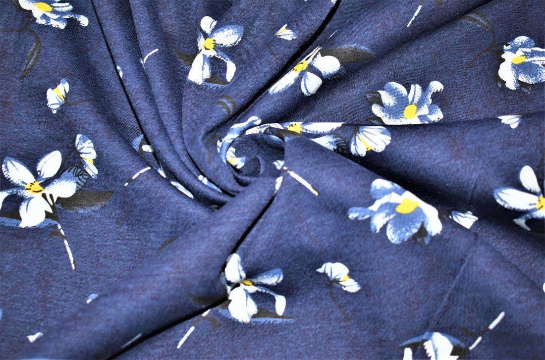 Navy Printed Jersey Fabric