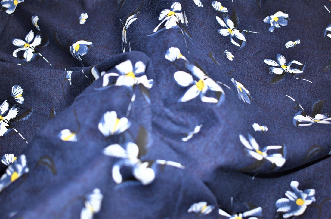 Navy Printed Jersey Fabric