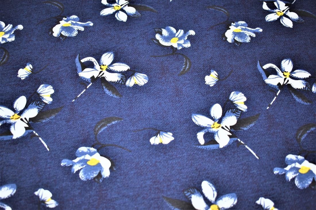 Navy Printed Jersey Fabric