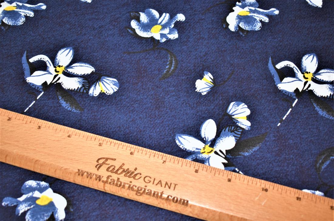 Navy Printed Jersey Fabric