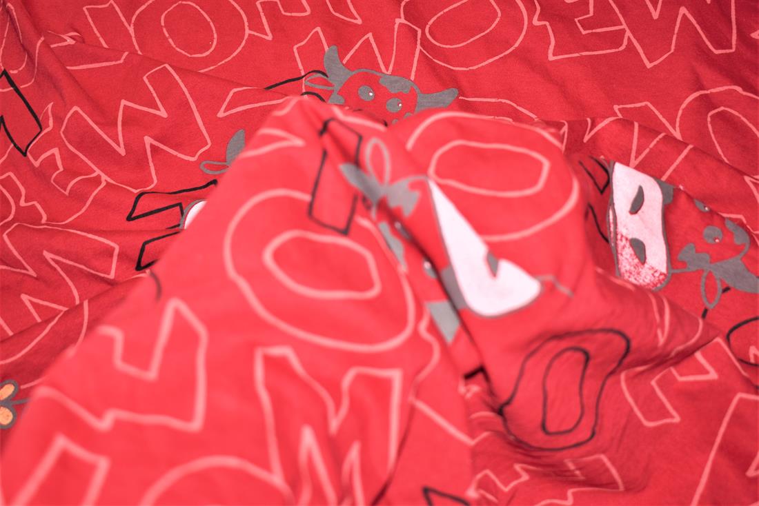 Red Printed Jersey Fabric