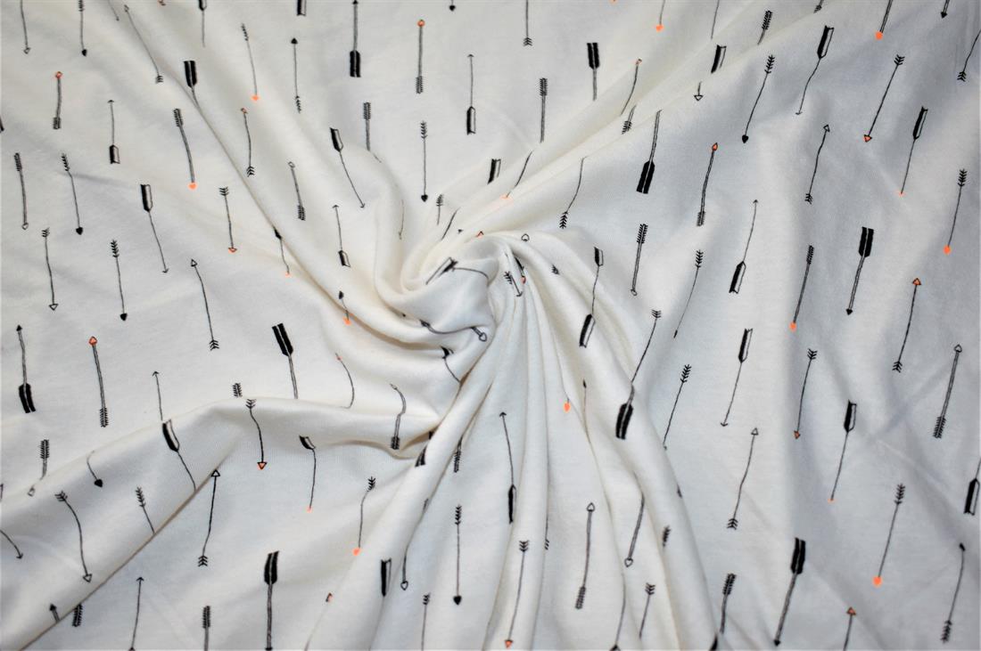 White Printed Jersey Fabric