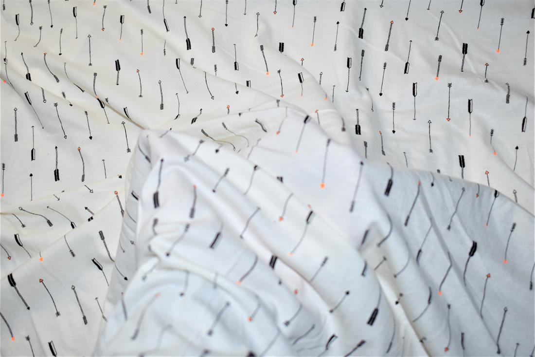 White Printed Jersey Fabric