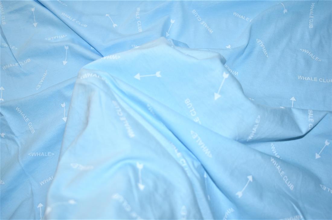 Blue Printed Jersey Fabric