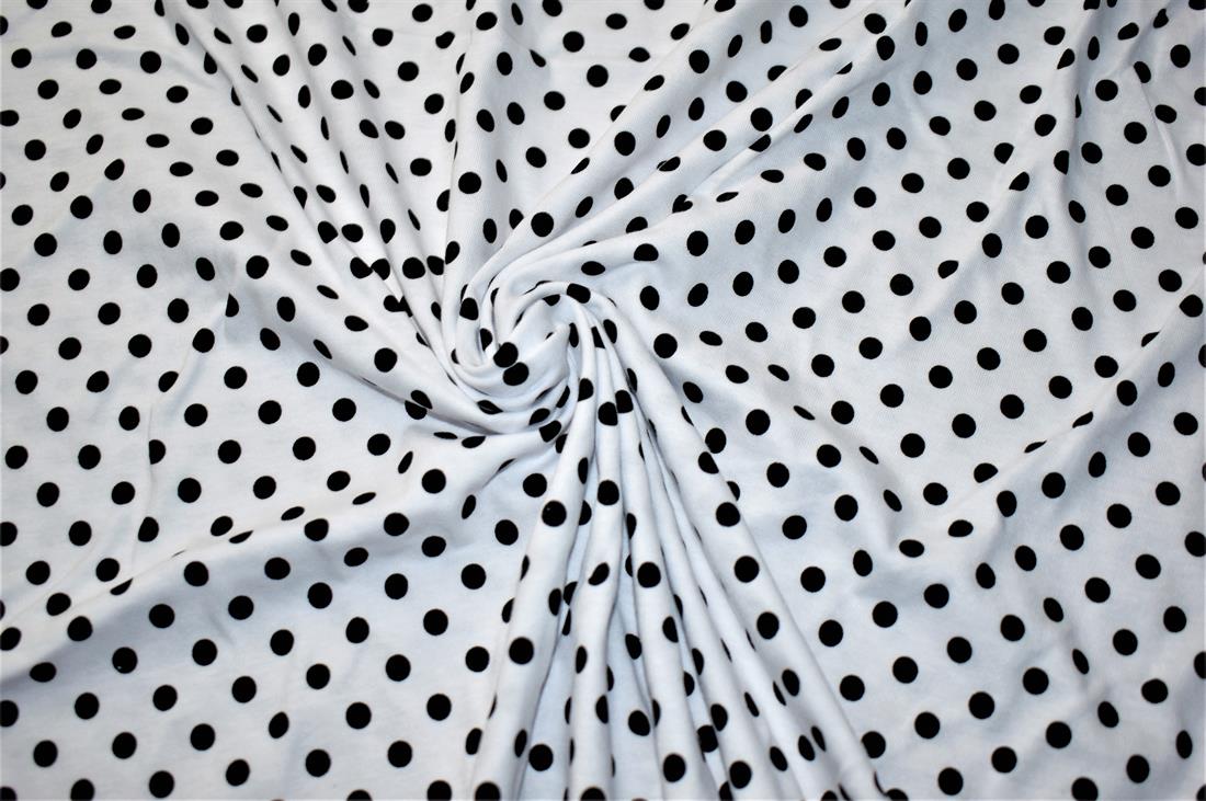 White & Black Printed Jersey Fabric