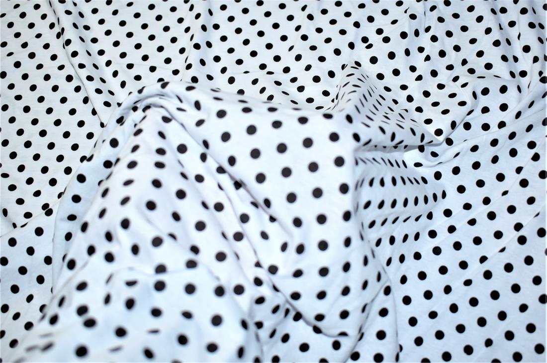 White & Black Printed Jersey Fabric