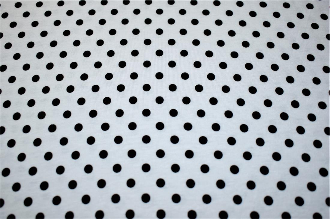 White & Black Printed Jersey Fabric
