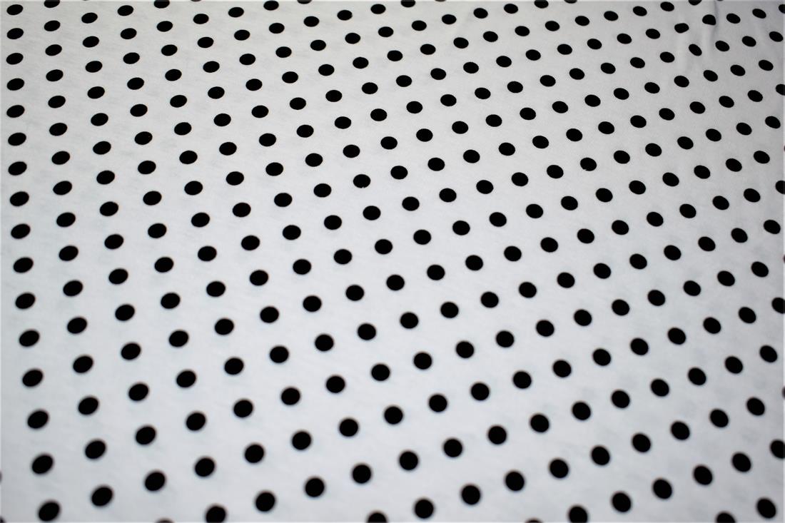 White & Black Printed Jersey Fabric