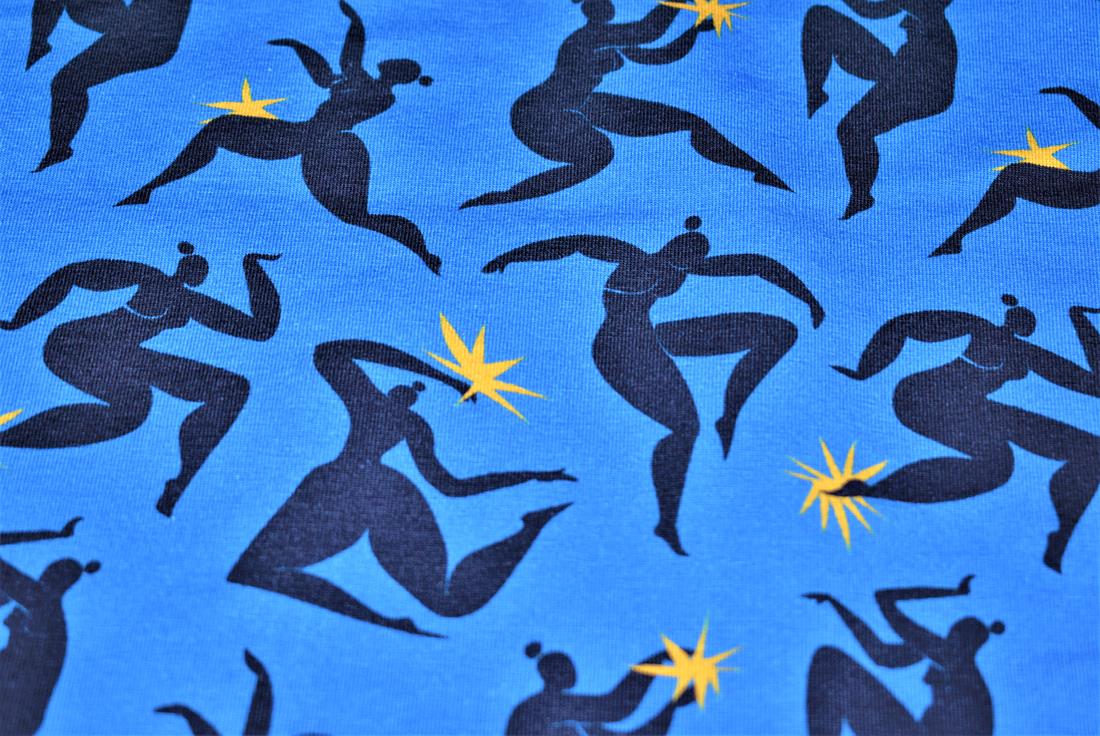 Blue Little Johnny Icarus Stars Cotton Printed Jersey Fabric