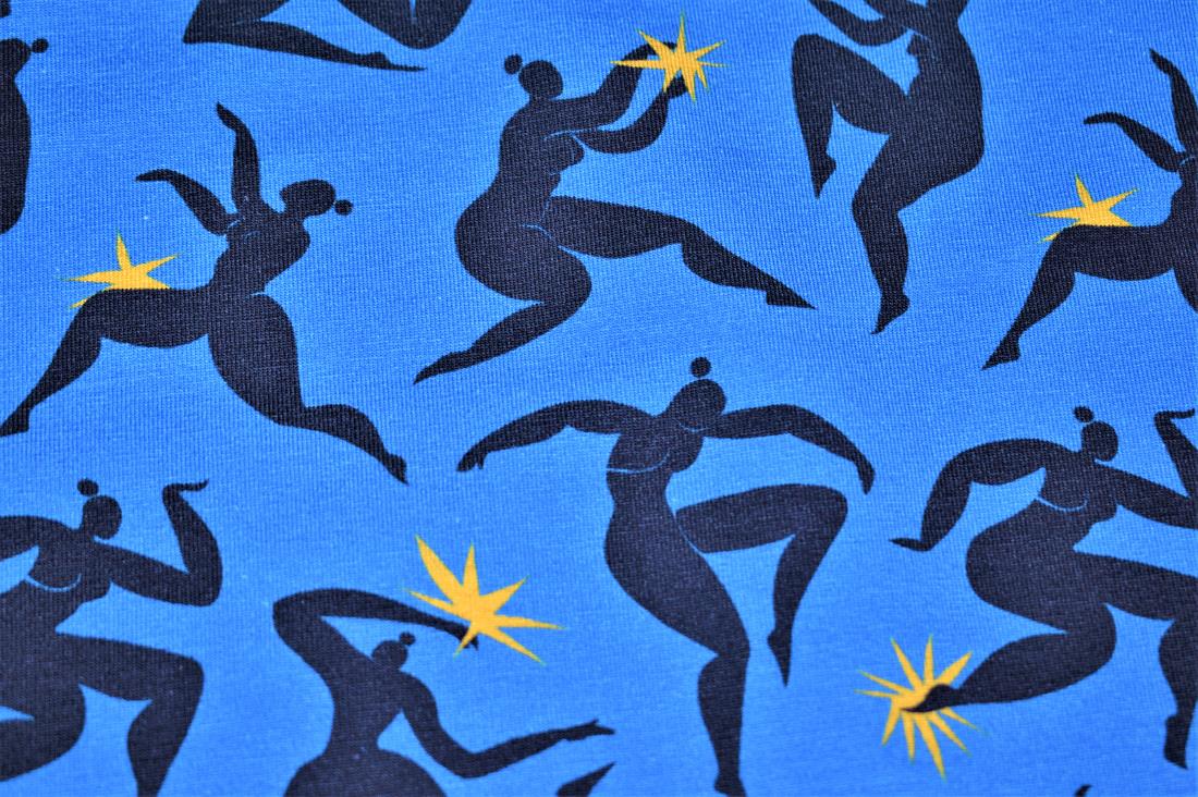 Blue Little Johnny Icarus Stars Cotton Printed Jersey Fabric