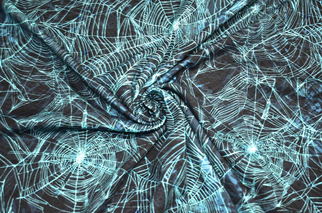 Black & Turquoise Little Johnny Neon Spider Web Jersey