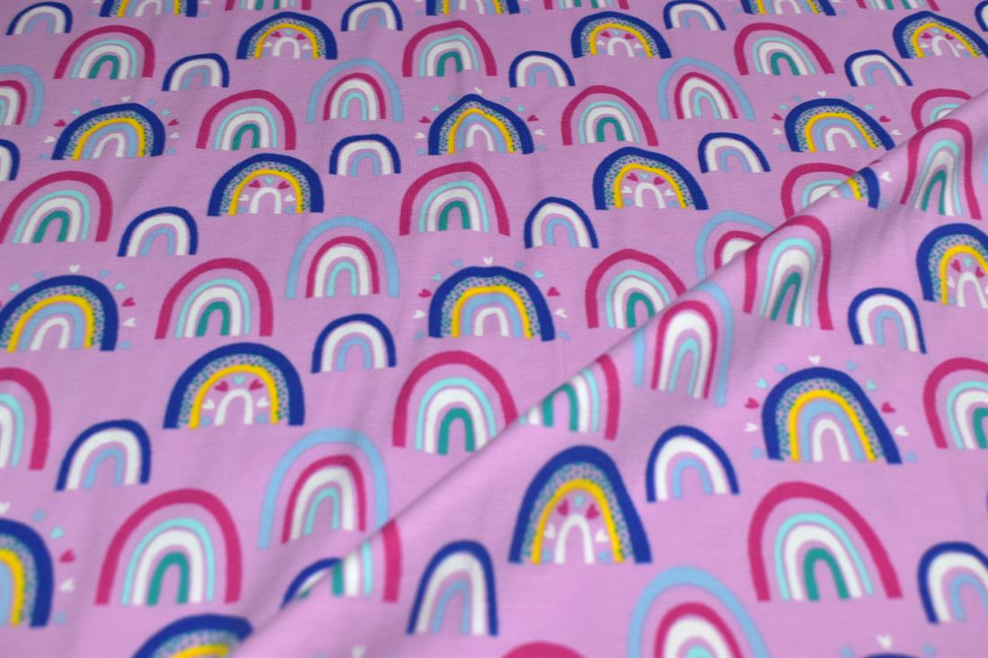 Pink Rainbow Arches Cotton Jersey