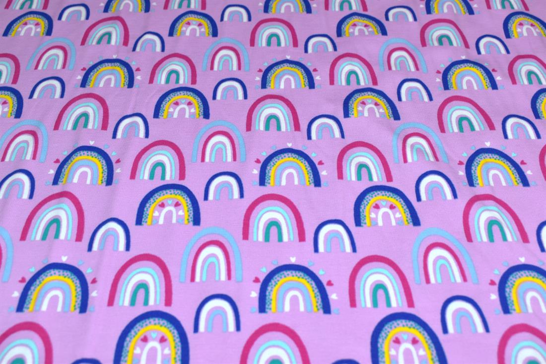 Pink Rainbow Arches Cotton Jersey